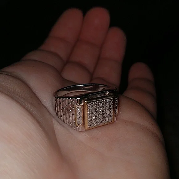 Jwbr 925 sterling silver diamond ring unisex